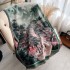 Autumn and winter new double-sided color oil painting series imitation cashmere thick warm scarf, air-conditioned room neck protection shawl for external use