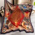 New retro ethnic style brocade large square scarf, sun protection simulation silk scarf, air conditioning shawl dual-use, one-piece hair replacement