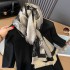 Autumn and Winter Double sided Cashmere Antique Lotus Thickened Warm Tencel Cotton Scarf Air Conditioning Room Neck Protection Shawl Exterior