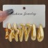 Europe and the United States cross-border new high-level gold personality exaggerated ccb earrings creative compound Fried Dough Twists earrings women's set 3 pairs