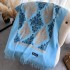 Autumn and winter imitation cashmere embroidered scarf, women's tassel flower thickened ethnic style travel matching shawl long micro circumference