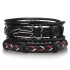 Retro bead bracelet for men, fashionable hollow triangular leather bracelet and bracelet, multi-layer wide wrapped jewelry