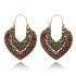 Amazon's new foreign trade bohemian style metal retro earrings with carved hollow earrings and earrings pendants