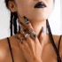 Cross border Dark Skull Head Ring Set Punk Style Spider Serpentine Animal Ring Set Halloween