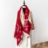 Korean version 2024 new imitation cashmere scarf with simple and high-end letters, contrasting colors, double-sided autumn and winter warm shawl for women