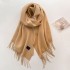 2022 Solid Color Scarf Women's Tassel Imitation Cashmere Golden Classic Double sided Shawl Korean Edition Versatile Warm Scarf Wholesale Hot Item