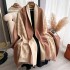 Korean version autumn and winter new patchwork contrasting scarf, women's imitation cashmere versatile warm shawl dual-use long scarf thick