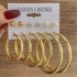 European and American Metal Rainbow Rice Bead Earrings Geometric Circle Pearl Earrings Retro Earrings Set 6-piece Set for Women