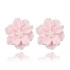 New Korean minimalist and versatile exaggerated camellia earrings with a fresh and three-dimensional white flower pearl earrings