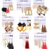 Cross border accessories European and American earrings 6-piece set Geometric metal acrylic sheet tassel earrings set Jewelry wholesale