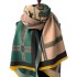 Autumn and winter European and American foreign trade new color blocked tassel brushed scarf for women, spliced thick shawl, fashionable one-piece hair replacement