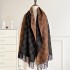 Coffee colored imitation cashmere long tassel warm scarf, women's core yarn air conditioning shawl scarf, high-end versatile scarf