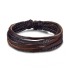 Retro bead bracelet for men, fashionable hollow triangular leather bracelet and bracelet, multi-layer wide wrapped jewelry