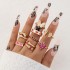 AliExpress Pink Drip Oil Mushroom Star Ring Set Butterfly Love Diamond Palm Ring Seven Piece Set