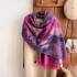 2024 Autumn and Winter Ethnic Windbird and Plant Collision Combined with Elegant Outing Imitation Cashmere Warm Scarf Shawl for Women