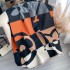 Korean version autumn and winter splicing dopamine colored letter design, elongated and luxurious, warm and imitation cashmere scarf, shawl for women