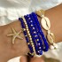 Cross border new Bohemian vacation style shell bead woven bracelet beach style starfish rice bead seven piece set