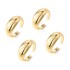 European and American Cross border Geometric UV Electroplating ccb Material Elliptical Ring 4-piece Set Irregular Smooth Open Ring Set