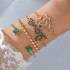 Cross border fashion niche diamond imitation grandmother emerald bracelet set, personalized snake shaped love bracelet set for women