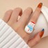 Christmas personalized cute cartoon ring Santa Claus reindeer snowman resin ring versatile accessories wholesale for women