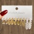 European and American cross-border new personalized metal Fried Dough Twists chain spiral ear ring pearl earrings women's set set of 9 pieces