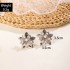 European and American retro silver iron flower inlaid pearl earrings with simple and elegant simulated flower temperament earrings and earrings