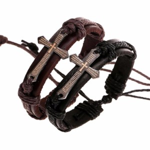 European and American popular fashion accessories, personalized handmade woven cowhide bracelet, simple pull-out adjustment, retro leather bracelet