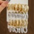 Europe and the United States cross-border new high-level gold personality exaggerated ccb earrings creative compound Fried Dough Twists earrings women's set 3 pairs