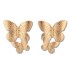 New European and American Creative Alloy Double Butterfly Earrings Vintage Gold Exaggerated Size Butterfly Earrings Earrings Female Earrings