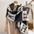 2022 European and American new imitation cashmere tassel scarf women's H autumn and winter warm double-sided scarf air conditioning blanket shawl