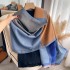 Korean version color blocked fashionable imitation cashmere scarf, women's dual-use air conditioning shawl, temperament scarf, thick and warm shawl, outer outfit