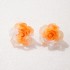 New Korean minimalist and versatile exaggerated camellia earrings with a fresh and three-dimensional white flower pearl earrings