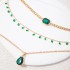 Cross border imitation grandmother emerald temperament versatile multi-layer bow necklace light luxury diamond inlaid love flower necklace