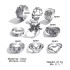 European and American Cross border Retro Vintage Butterfly Serpentine Ring Set Combination Open Multi Joint Ring Set 9-Piece Set