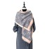 Scarf women's autumn and winter versatile imitation cashmere double-sided H letter thick warm Nordic style anti cold warm shawl