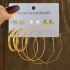 Fashionable commuting large circle earrings with heart-shaped earrings, simple geometric coils, metal card earrings set