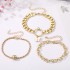 European and American Cross border New Product Stacked Personalized Street Photography Love Bracelet Four Piece Set Exaggerated Threaded Chain Alloy Bracelet for Women