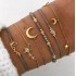 New cross-border accessories from Europe and America, fashionable and simple. Love pentagram moon combination six piece bracelet set