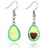 2018 new cute fruit jewelry necklace avocado heart-shaped three-dimensional soft ceramic pendant earrings