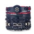 Cross border men's DIY woven suit leather bracelet, hot selling in Europe and America, skull bead punk style combination bracelet