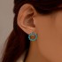 Cross border jewelry retro inlaid turquoise wrapped snake shaped earrings, ear bone clips, versatile ethnic style long ear hooks for women