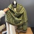 2024 Winter New Thousand Bird Grid Scarf Korean Edition Thick Warm Double sided Flower Shawl Imitation Cashmere Scarf