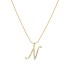 Cross border new European and American 26 letter creative simple copper inlaid zircon snake chain gold necklace high-end collarbone chain for women