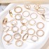 Europe and the United States cross-border new wheat Fried Dough Twists pearl pendant ring 24 pieces of high fashion commuting ring set