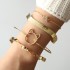 Cross border European and American retro personality exaggerated wide face bracelet set gold smooth irregular wristband bracelet multi piece set