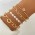 European and American cross-border retro thick chain personalized bracelet mixed and matched open bracelet bracelet, hand decoration layered style set bracelet wholesale