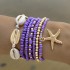 Cross border new Bohemian vacation style shell bead woven bracelet beach style starfish rice bead seven piece set