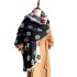 Colorful Camellia Scarf for Women's Winter Luxury, Sweet and Fragrant in Winter, Thick and Warm Shawl, Aging Scarf