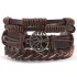 Retro Batman rope woven handmade bead woven bracelet jewelry fashionable multi-layer leather bracelet set for men