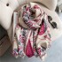 400g Thick Version Retro Ethnic Style Bluebird Scarf for Women's Winter Luxury Warm Neck Imitation Cashmere Shawl